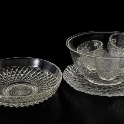 Sale Photo Thumbnail #240: Assorted Clear Glass Bowls and Plates