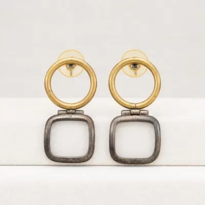 Sale Photo Thumbnail #38: Gold-Tone and Silver-Tone Dangle Earrings