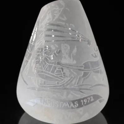 Sale Photo Thumbnail #137: Etched Glass Christmas 1972 Ornament