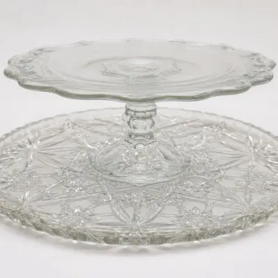 Sale Photo Thumbnail #230: Clear Glass Cake Stand and Serving Platter