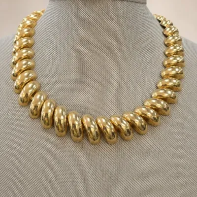 Sale Photo Thumbnail #77: Gold-Tone Beaded Statement Necklace