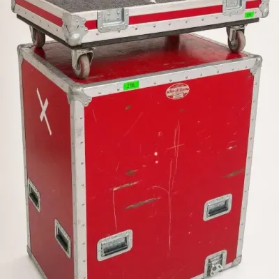 Sale Photo Thumbnail #275: Red Metal-Edged Rolling Equipment Cases