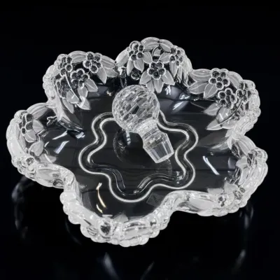 Sale Photo Thumbnail #245: Clear Glass Floral Dish With Stopper