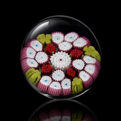 Sale Photo Thumbnail #156: Multicolor Glass Millefiori Paperweight