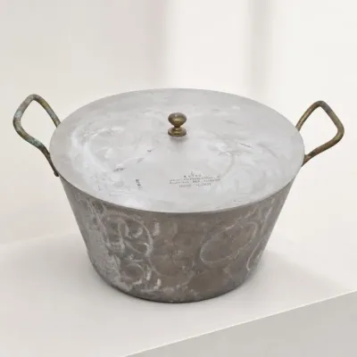 Sale Photo Thumbnail #182: Large Metal Pot With Lid and Handles
