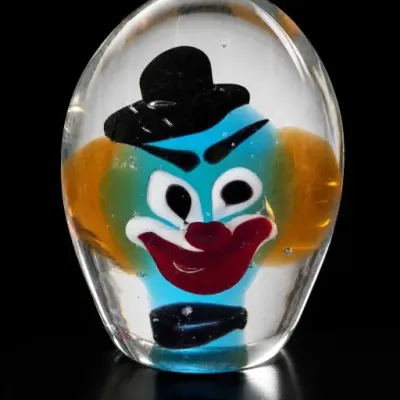 Sale Photo Thumbnail #145: Clown Face Glass Paperweight