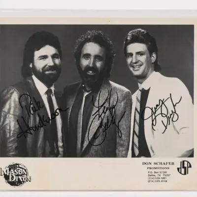 Sale Photo Thumbnail #69: Autographed Black and White Band Photograph