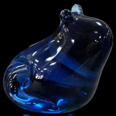 Sale Photo Thumbnail #144: Blue Glass Animal Figurine