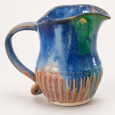 Sale Photo Thumbnail #175: Blue Glazed Ceramic Pitcher