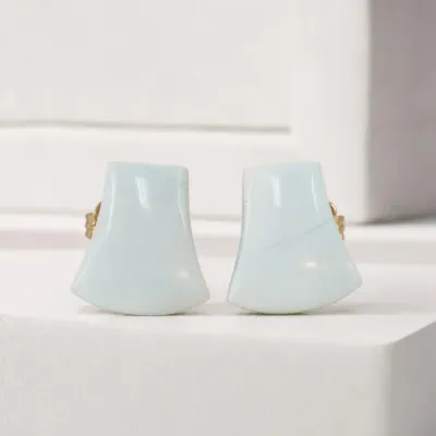 Sale Photo Thumbnail #10: Pair of Light Blue Clip-On Earrings