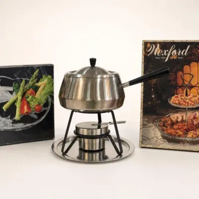 Sale Photo Thumbnail #248: Stainless Steel Fondue Set with Boxes