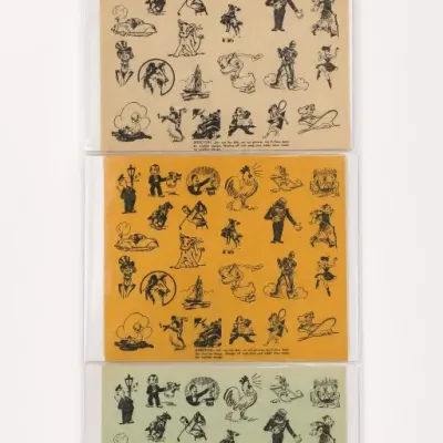 Sale Photo Thumbnail #61: Three Cartoon Character Illustration Sheets