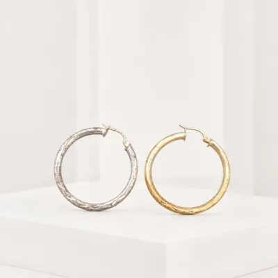 Sale Photo Thumbnail #54: Silver-Tone and Gold-Tone Hoop Earrings