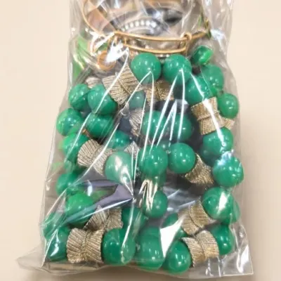 Sale Photo Thumbnail #72: Green Bead Jewelry Group in Bag