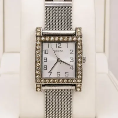 Sale Photo Thumbnail #99: Guess Silver-Tone Mesh Band Watch with Clear Stones