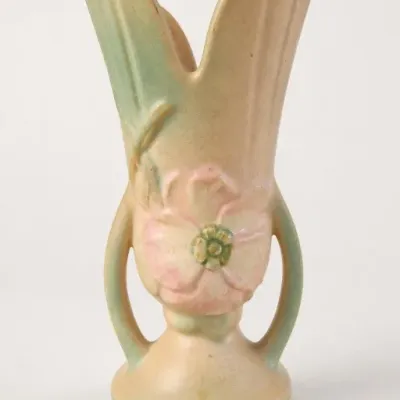 Sale Photo Thumbnail #35: Pastel Ceramic Vase with Floral Design