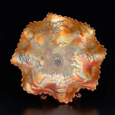 Sale Photo Thumbnail #19: Iridescent Glass Bowl with Ruffled Edge