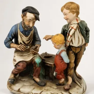 Sale Photo Thumbnail #172: Painted Ceramic Figurine Group with Three Figures