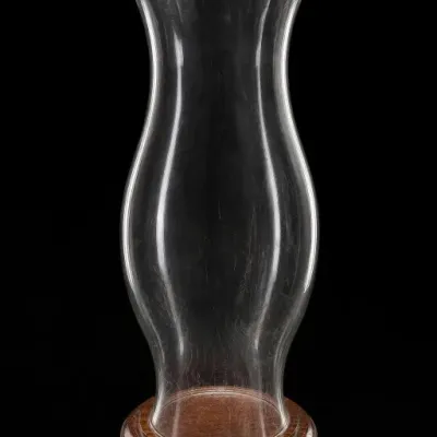 Sale Photo Thumbnail #227: Clear Glass Hurricane Shade with Wood Base