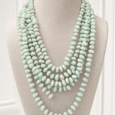 Sale Photo Thumbnail #18: Multiple Strands of Light Blue Bead Necklaces