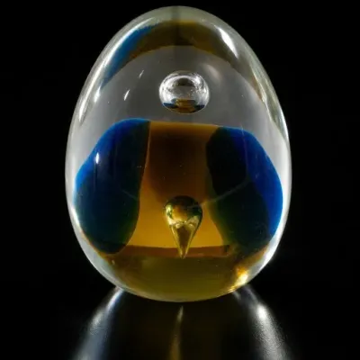 Sale Photo Thumbnail #128: Clear and Colored Art Glass Paperweight