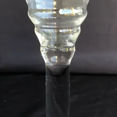 Vintage Clear Glass Cordial Liqueur Goblet – Flared Bowl Stemware with Chip