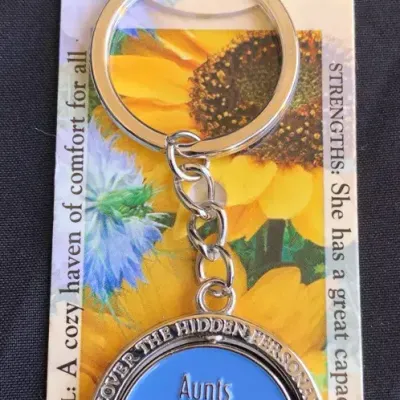 Aunt Personality Spinner Keychain H&H Hidden Personality Gift New on Card
