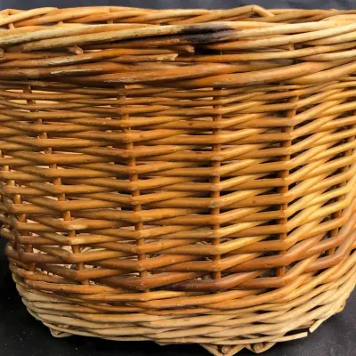 Large Handwoven Wicker Storage Basket – Rustic Natural Rattan Gathering Basket