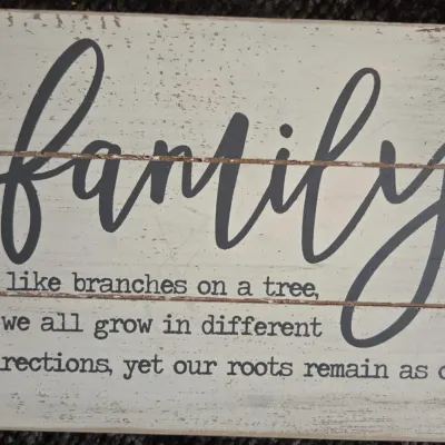 Hobby Lobby Farmhouse Family Wood Wall Sign Rustic Home Decor 10” x 8”