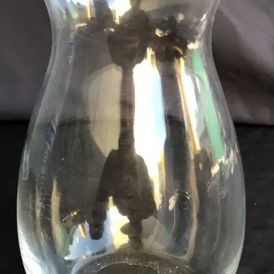 Large Clear Glass Hourglass Vase or Hurricane Candle Holder