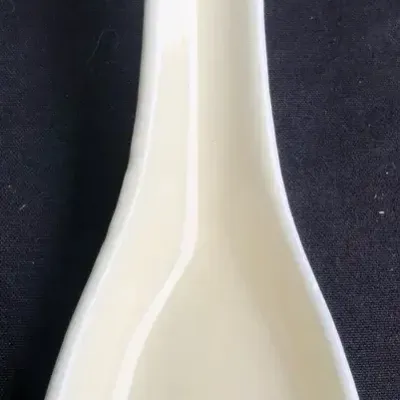 Vintage White Ceramic Asian Soup Spoon – Chinese Style Porcelain Spoon