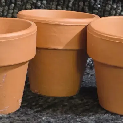 Set of 3 Mini Terracotta Clay Flower Pots 2” Garden Planters with Drainage