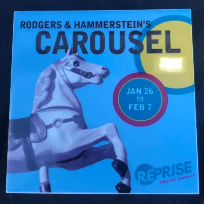 Rodgers & Hammerstein’s Carousel Glass Coaster Trivet Reprise Theatre Company Souvenir