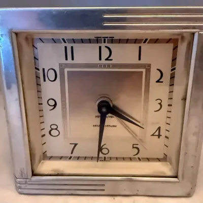 Vintage New Haven Keyless Artalarm Art Deco Alarm Clock – Chrome Case