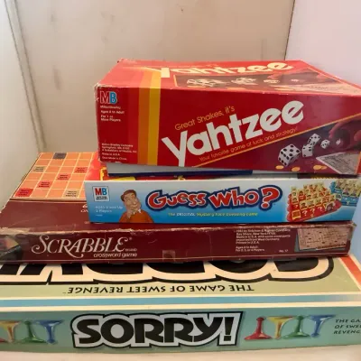 Classic Family Board Game Lot – Yahtzee, Guess Who?, Scrabble & Sorry!
