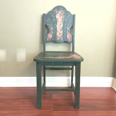 Handpainted Wooden Chair 