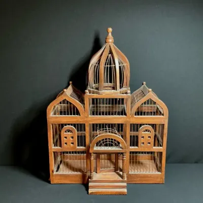 Victorian Style Wooden Bird Cage