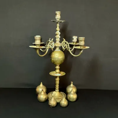 Dutch Style Brass Candelabra And Friends 