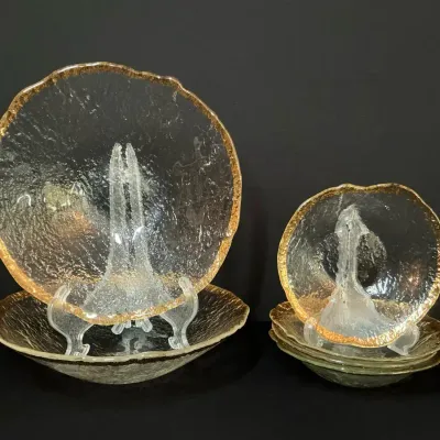 Glacier IVV Italian Art Glass Bowls 
