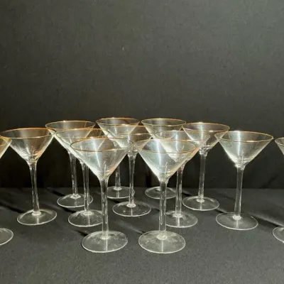 Gold Rimmed Martini Glasses