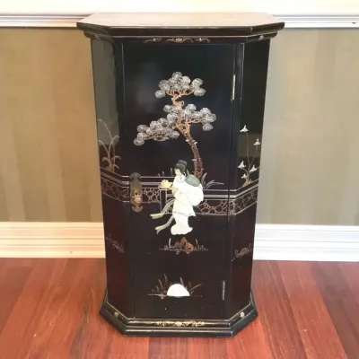 Chinese Black Lacquered Cabinet