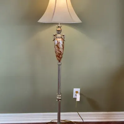 Silver Tone Floor Lamp