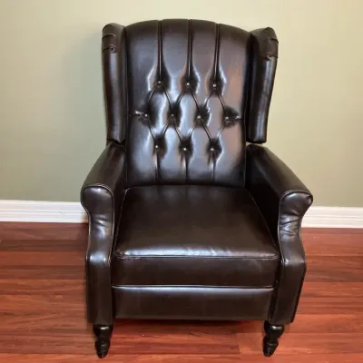 Black Faux Leather Recliner 2