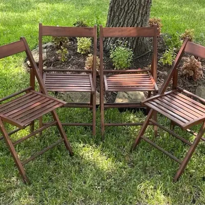 Folding Wood Dining Chairs 