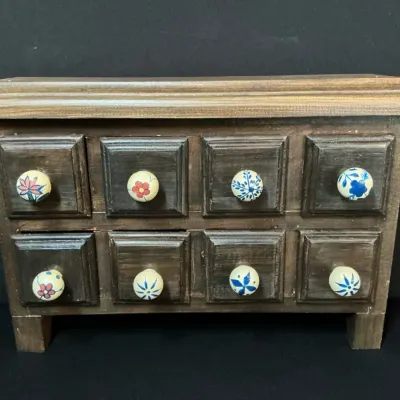 Wooden Cabinet With Ceramic Knobs 