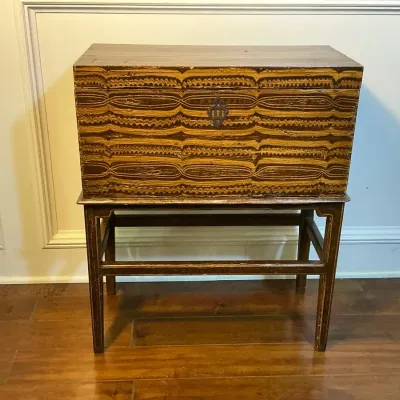 Wooden Chest Accent Table