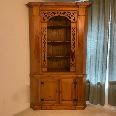 Vintage Pine Corner Cabinet