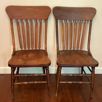 Paired Paddle Back Chairs