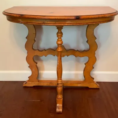 Spanish Baroque Style Demilune Hall Table 