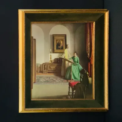 Framed Lithograph ‘The Sampler’ By Leonard Campbell Taylor